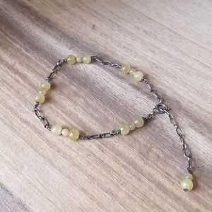 Amber & sterling silver anklet